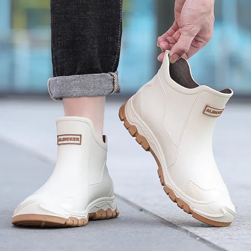Men’s Waterproof Wear-Resistant Rubber Short Boots